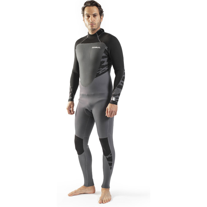 2024 Gul Mens Response 3/2mm GBS Back Zip Wetsuit RE1231-C1 - Black / Grey